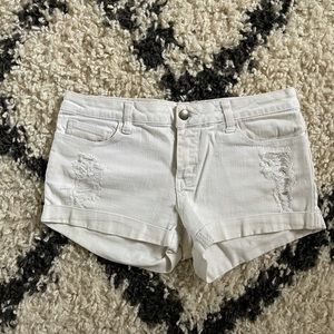 White denim shorts
